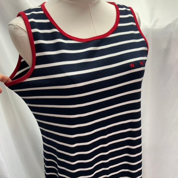 Norton‎ McNaughton Striped Sleeveless Maxi Dress Women Small Nautical Navy red - Picture 7 of 15